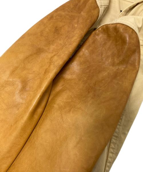 DSQUARED2（ディースクエアード）DSQUARED2 (ディースクエアード) レザー切替トラッカージャケット ベージュ×ブラウン サイズ:46の古着・服飾アイテム