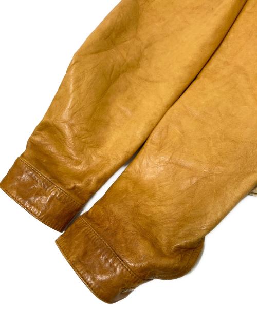 DSQUARED2（ディースクエアード）DSQUARED2 (ディースクエアード) レザー切替トラッカージャケット ベージュ×ブラウン サイズ:46の古着・服飾アイテム