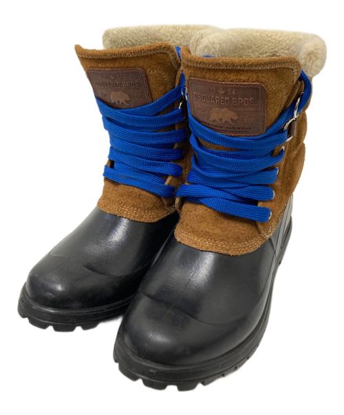 DSQUARED2（ディースクエアード）DSQUARED2 (ディースクエアード) 切替ブーツ ブラック×ブラウン サイズ:41の古着・服飾アイテム