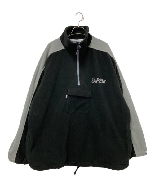 SAPEur（サプール）SAPEur (サプール) フリースプルオーバージャケット ブラック×グレー サイズ:Lの古着・服飾アイテム