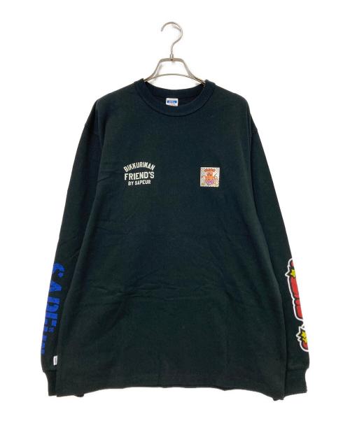 SAPEur（サプール）SAPEur (サプール) ビックリマン (ビックリマン) コラボロングスーリーブプリントTシャツ ブラック×ホワイト サイズ: Lの古着・服飾アイテム