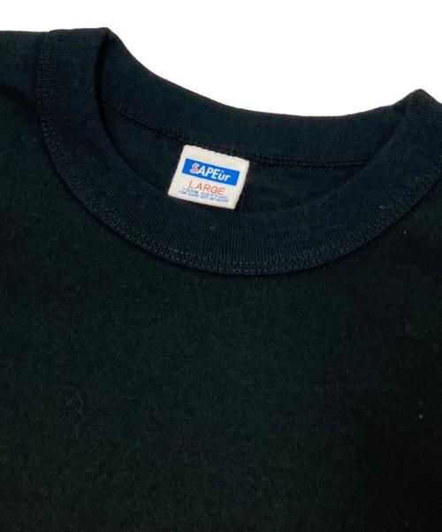 SAPEur（サプール）SAPEur (サプール) ビックリマン (ビックリマン) コラボロングスーリーブプリントTシャツ ブラック×ホワイト サイズ: Lの古着・服飾アイテム