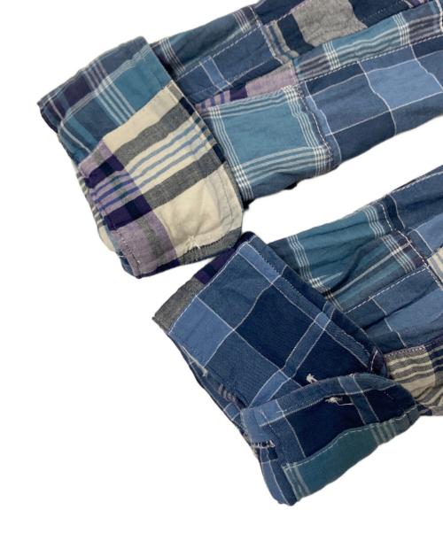 POLO RALPH LAUREN（ポロ・ラルフローレン）POLO RALPH LAUREN (ポロ・ラルフローレン) パッチワークチェックオープンカラーシャツ ネイビー サイズ:Mの古着・服飾アイテム