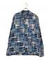POLO RALPH LAUREN（ポロ・ラルフローレン）の古着「パッチワークチェックオープンカラーシャツ」｜ネイビー
