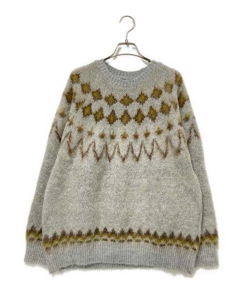 South2 West8（サウスツー ウエストエイト）South2 West8 (サウスツー ウエストエイト) Mohair Crew Neck Sweater - Nordic Skull グレー サイズ:Sの古着・服飾アイテム