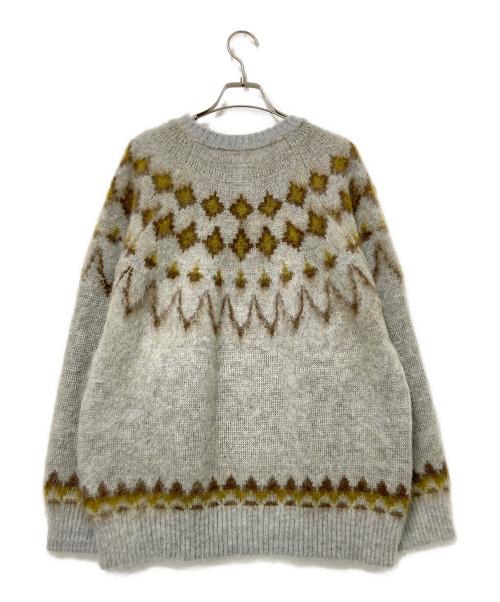South2 West8（サウスツー ウエストエイト）South2 West8 (サウスツー ウエストエイト) Mohair Crew Neck Sweater - Nordic Skull グレー サイズ:Sの古着・服飾アイテム