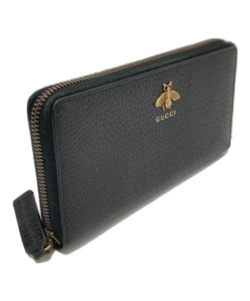 GUCCI（グッチ）GUCCI (グッチ) ジップアラウンドウォレット ブラック サイズ:下記参照の古着・服飾アイテム