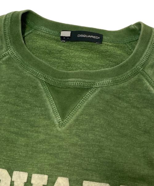 DSQUARED2（ディースクエアード）DSQUARED2 (ディースクエアード) クルーネックスウェット グリーン サイズ:Mの古着・服飾アイテム