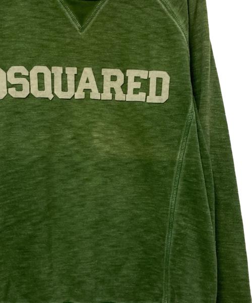 DSQUARED2（ディースクエアード）DSQUARED2 (ディースクエアード) クルーネックスウェット グリーン サイズ:Mの古着・服飾アイテム