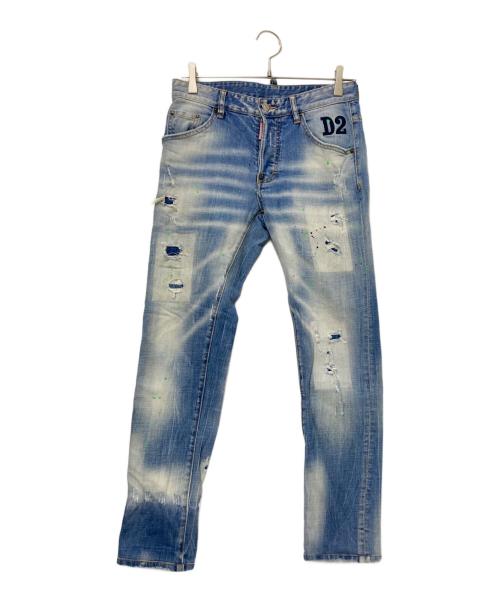 DSQUARED2（ディースクエアード）DSQUARED2 (ディースクエアード) 加工デニムパンツ インディゴ サイズ:44の古着・服飾アイテム