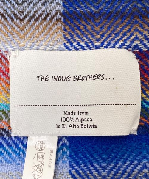 THE INOUE BROTHERS（イノウエブラザーズ）THE INOUE BROTHERS (イノウエブラザーズ) チェック大判ストール ブルー サイズ:下記参照の古着・服飾アイテム