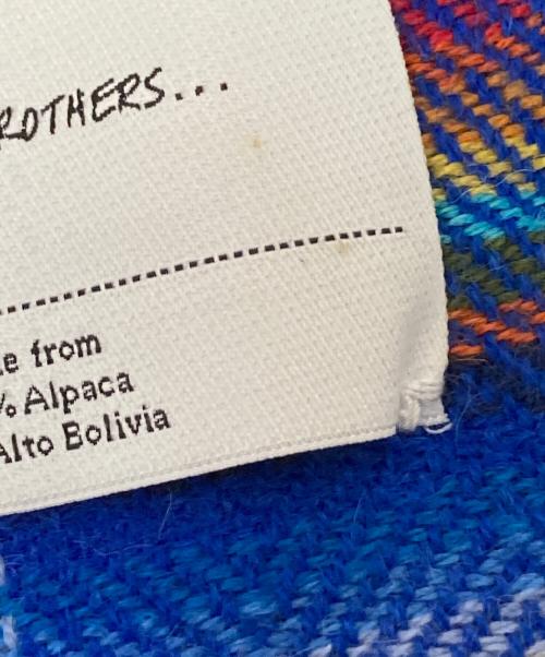 THE INOUE BROTHERS（イノウエブラザーズ）THE INOUE BROTHERS (イノウエブラザーズ) チェック大判ストール ブルー サイズ:下記参照の古着・服飾アイテム