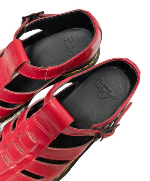 Dr.Martens（ドクターマーチン）Dr.Martens (ドクターマーチン) エナメルサンダル レッド×ブラック サイズ:US:5Lの古着・服飾アイテム