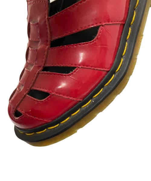 Dr.Martens（ドクターマーチン）Dr.Martens (ドクターマーチン) エナメルサンダル レッド×ブラック サイズ:US:5Lの古着・服飾アイテム