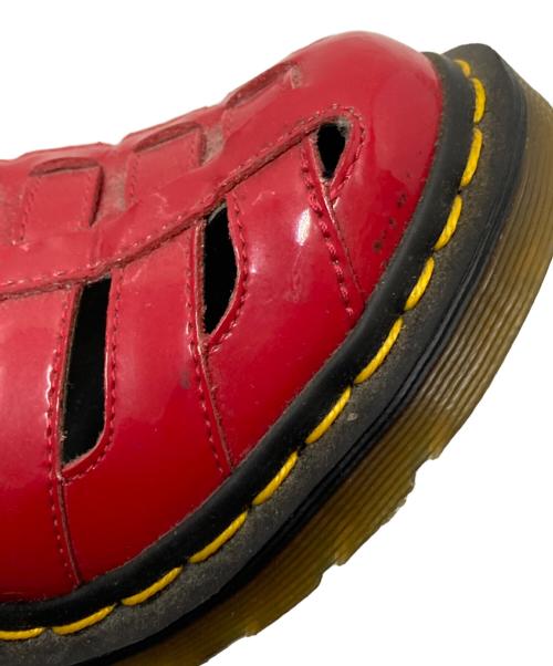 Dr.Martens（ドクターマーチン）Dr.Martens (ドクターマーチン) エナメルサンダル レッド×ブラック サイズ:US:5Lの古着・服飾アイテム