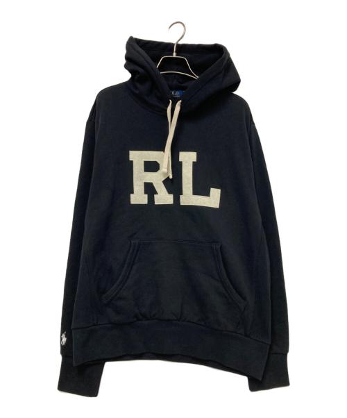 POLO RALPH LAUREN（ポロ・ラルフローレン）POLO RALPH LAUREN (ポロ・ラルフローレン) RLロゴプルオーバパーカー ブラック×ホワイト サイズ:Mの古着・服飾アイテム
