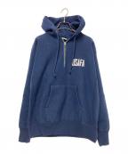 Championチャンピオン）の古着「ハーフジップフーデッドスウェットシャツ」｜ネイビー