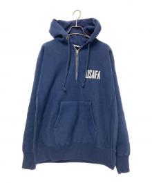 Champion（チャンピオン）の古着「ハーフジップフーデッドスウェットシャツ」｜ネイビー