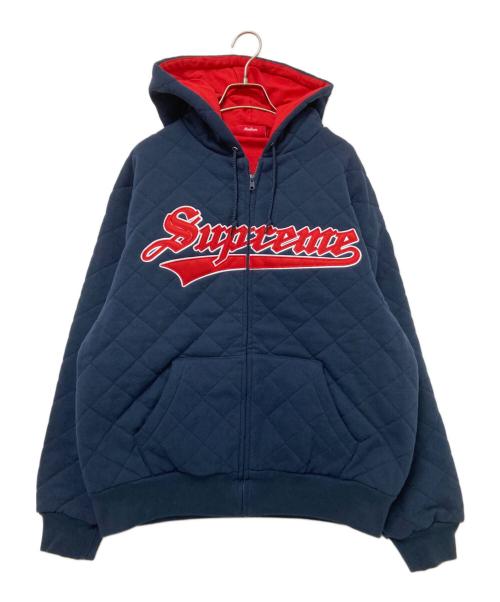 SUPREME（シュプリーム）SUPREME (シュプリーム) Quilted zip hooded sweatshirt ネイビー サイズ:Mの古着・服飾アイテム