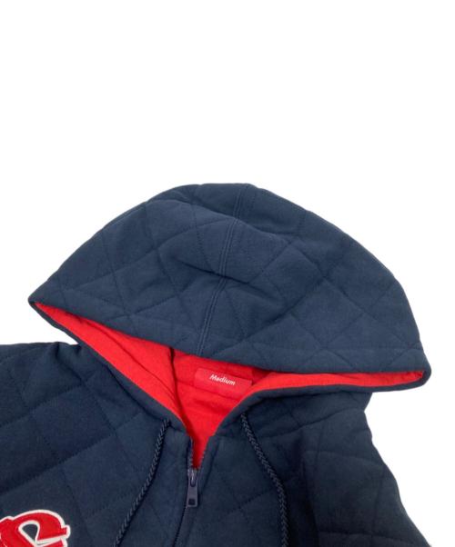 SUPREME（シュプリーム）SUPREME (シュプリーム) Quilted zip hooded sweatshirt ネイビー サイズ:Mの古着・服飾アイテム