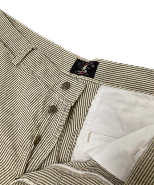 RRL（ダブルアールエル）RRL (ダブルアールエル) シアサッカー ストライプ ヒッコリーパンツ グレー サイズ:32/32の古着・服飾アイテム