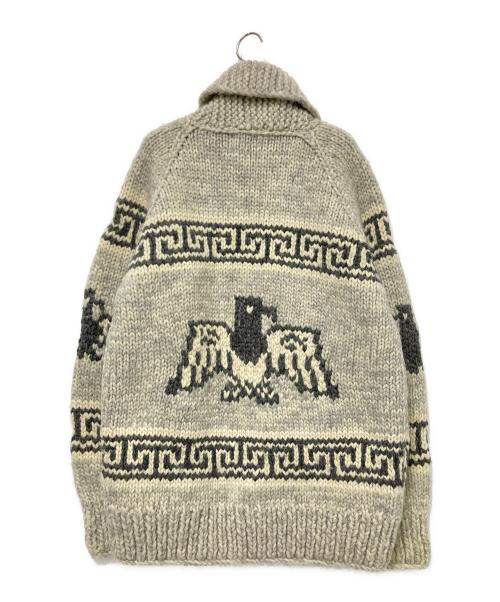 KANATA（カナタ）KANATA (カナタ) サンダーバード柄 カウチンニットジャケット グレー×ベージュ サイズ:下記参照の古着・服飾アイテム