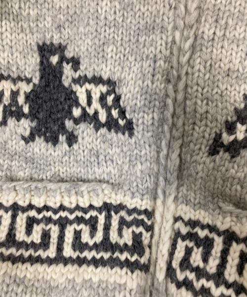 KANATA（カナタ）KANATA (カナタ) サンダーバード柄 カウチンニットジャケット グレー×ベージュ サイズ:下記参照の古着・服飾アイテム