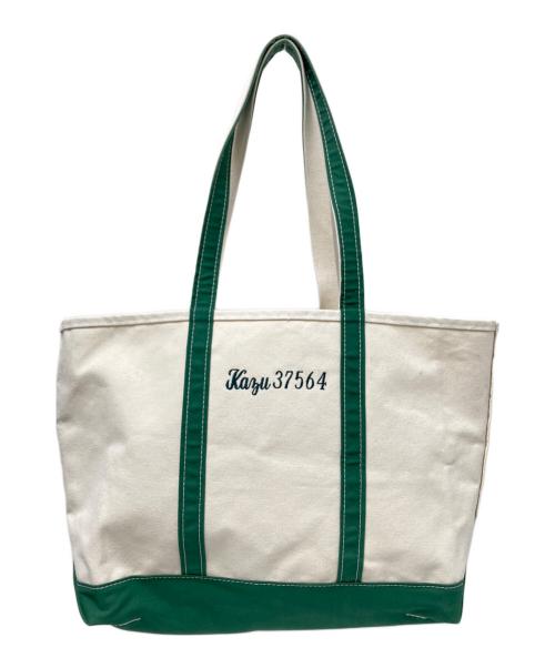 L.L.Bean（エルエルビーン）L.L.Bean (エルエルビーン) キャンバストートバッグ アイボリー×グリーン サイズ:下記参照の古着・服飾アイテム