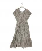 ne quittez pasヌキテパ）の古着「ドットフレンチスリーブドレス」｜ブラック×グレー