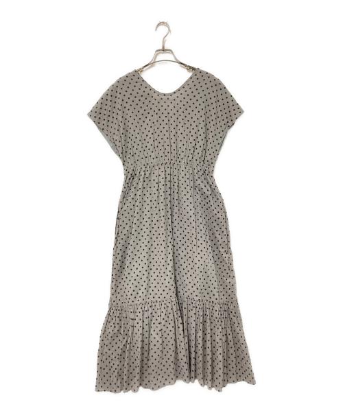 ne quittez pas（ヌキテパ）ne quittez pas (ヌキテパ) ドットフレンチスリーブドレス ブラック×グレー サイズ:Sの古着・服飾アイテム