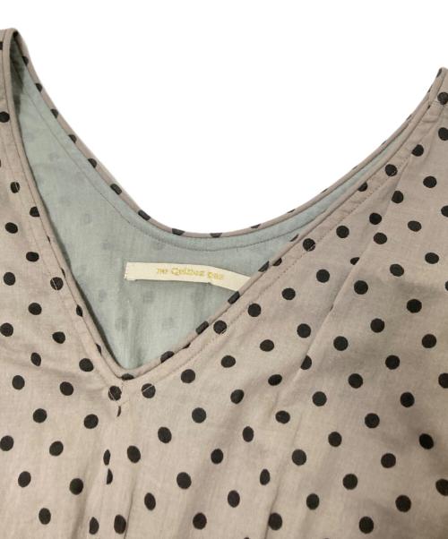 ne quittez pas（ヌキテパ）ne quittez pas (ヌキテパ) ドットフレンチスリーブドレス ブラック×グレー サイズ:Sの古着・服飾アイテム