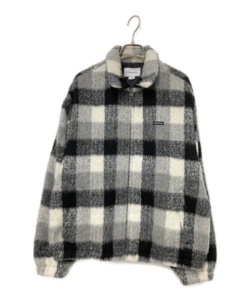 thisisneverthat（ディスイズネバーザット）thisisneverthat (ディスイズネバーザット) Brushed Check Zip Jacket ホワイト×ブラック サイズ:Sの古着・服飾アイテム