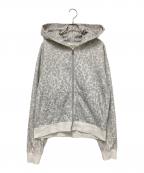BEAMSビームス）の古着「EMBLEM ZIP HOODIE」｜ホワイト×グレー