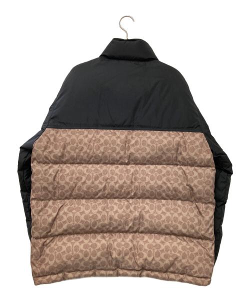 COACH（コーチ）COACH (コーチ) シグネチャーダウンジャケット ブラック×ベージュ サイズ:下記参照の古着・服飾アイテム