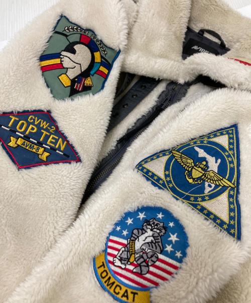 AVIREX（アヴィレックス）AVIREX (アヴィレックス) レトロボアB-3トップガンジャケット ホワイト サイズ: Lの古着・服飾アイテム