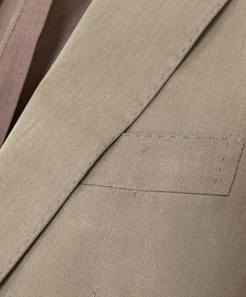 TOMORROW LAND PILGRIM（トゥモローランド ピルグリム）TOMORROW LAND PILGRIM (トゥモローランド ピルグリム) ヘリンボーンセットアップスーツ ベージュ サイズ:46の古着・服飾アイテム