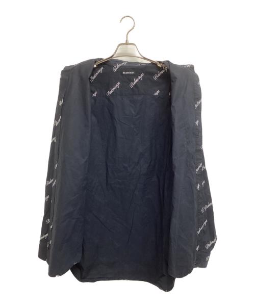 BALENCIAGA（バレンシアガ）BALENCIAGA (バレンシアガ) ロゴ総柄シャツ ブラック×ホワイト サイズ:40の古着・服飾アイテム