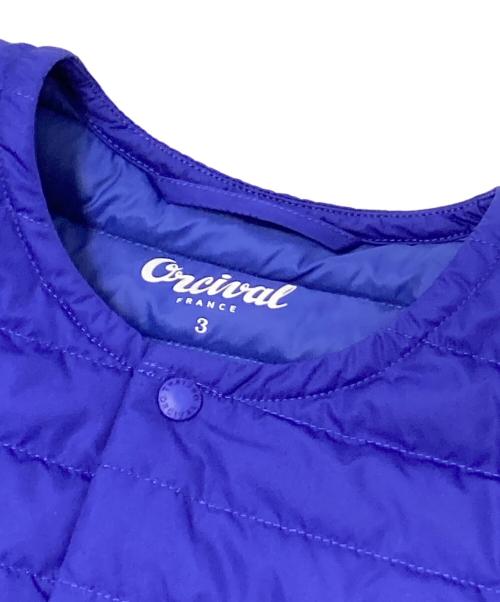 ORCIVAL（オーシバル）ORCIVAL (オーシバル) ノーカラーダウンジャケット パープル サイズ:3の古着・服飾アイテム