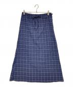 45rpm45アールピーエム）の古着「コットンチェックスカート」｜ネイビー