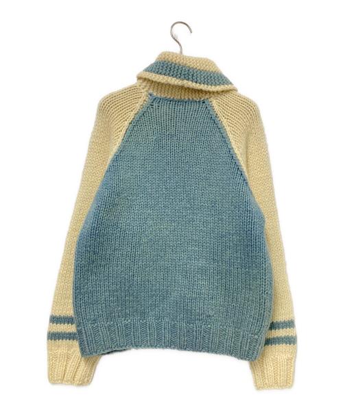 PIKO（ピコ）PIKO (ピコ) カウチンニット ジャケット アイボリー×ブルー サイズ:Lの古着・服飾アイテム