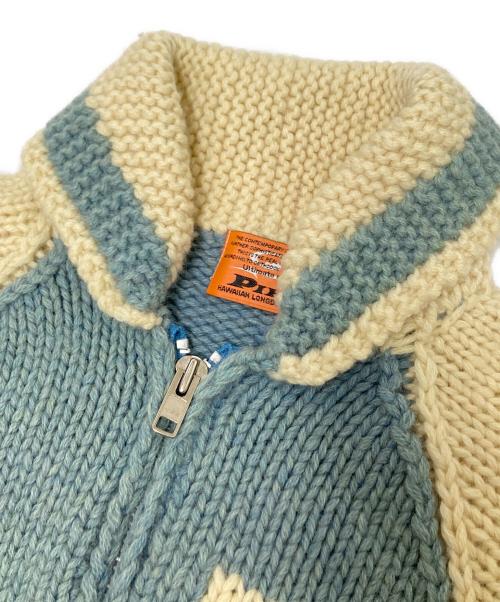 PIKO（ピコ）PIKO (ピコ) カウチンニット ジャケット アイボリー×ブルー サイズ:Lの古着・服飾アイテム