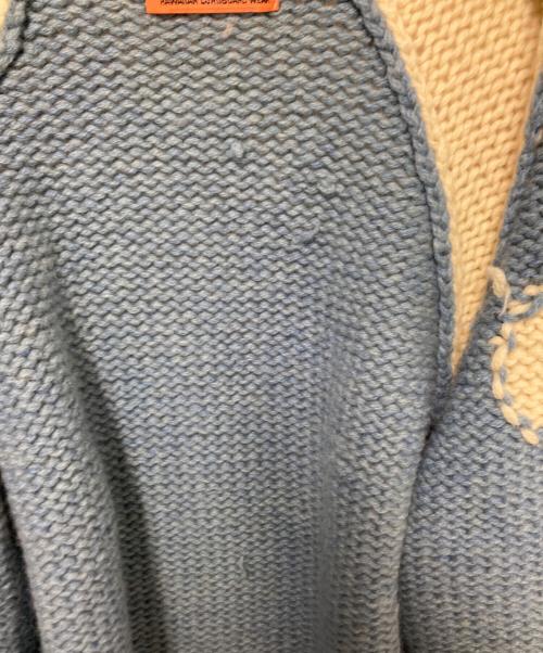 PIKO（ピコ）PIKO (ピコ) カウチンニット ジャケット アイボリー×ブルー サイズ:Lの古着・服飾アイテム