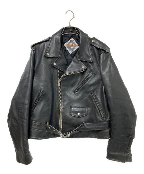 US GENUINE WEAR（ユーエス ジェニュイン ウェア）US GENUINE WEAR (ユーエス ジェニュイン ウェア) レザーライダースジャケット ブラック サイズ:42の古着・服飾アイテム