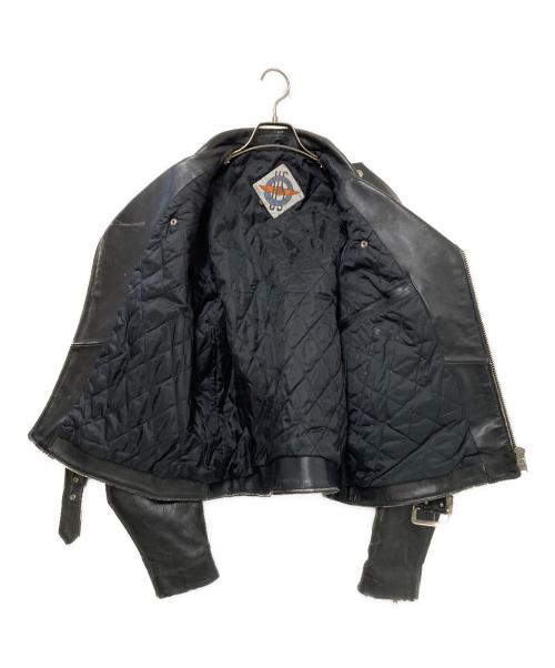 US GENUINE WEAR（ユーエス ジェニュイン ウェア）US GENUINE WEAR (ユーエス ジェニュイン ウェア) レザーライダースジャケット ブラック サイズ:42の古着・服飾アイテム