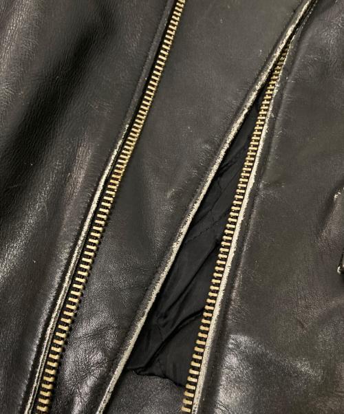 US GENUINE WEAR（ユーエス ジェニュイン ウェア）US GENUINE WEAR (ユーエス ジェニュイン ウェア) レザーライダースジャケット ブラック サイズ:42の古着・服飾アイテム