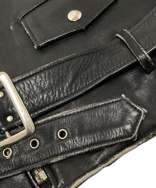 US GENUINE WEAR（ユーエス ジェニュイン ウェア）US GENUINE WEAR (ユーエス ジェニュイン ウェア) レザーライダースジャケット ブラック サイズ:42の古着・服飾アイテム