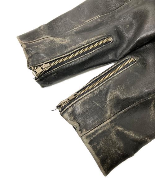 US GENUINE WEAR（ユーエス ジェニュイン ウェア）US GENUINE WEAR (ユーエス ジェニュイン ウェア) レザーライダースジャケット ブラック サイズ:42の古着・服飾アイテム