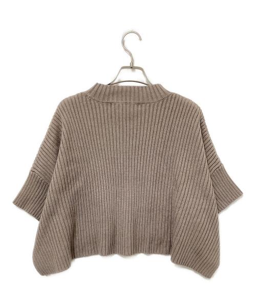 mizuiro-ind（ミズイロインド）mizuiro-ind (ミズイロインド) 短丈ワイドニット ベージュ サイズ:下記参照の古着・服飾アイテム