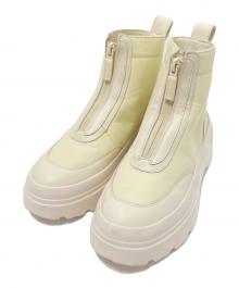 HUNTER（ハンター）の古着「エクスプローラー アンクル ジップ フラットフォームブーツ」｜アイボリー