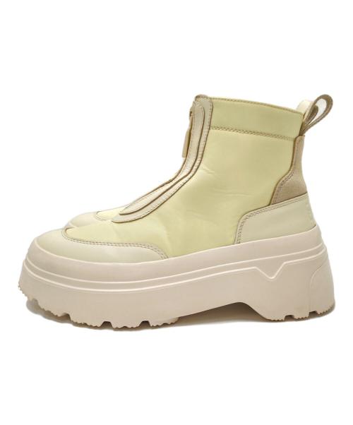 HUNTER（ハンター）HUNTER (ハンター) エクスプローラー アンクル ジップ フラットフォームブーツ アイボリー サイズ:US:6の古着・服飾アイテム